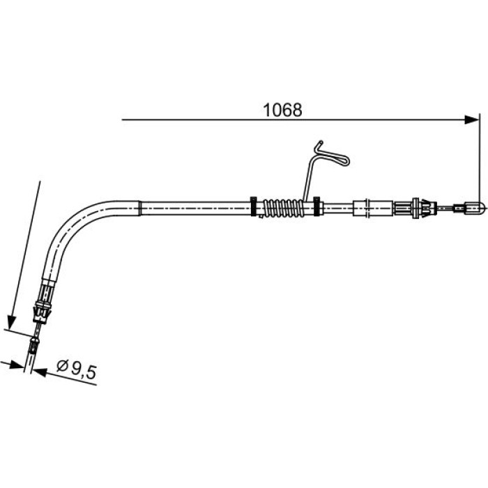 BOSCH 1 987 482 544 Seilzug, Feststellbremse BOSCH 1 987 482 544 Seilzug, Feststellbremse