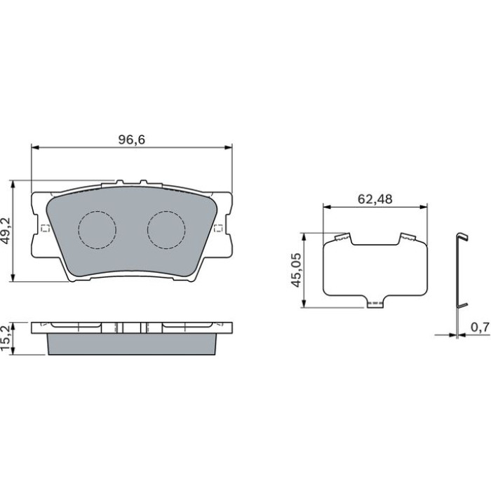BOSCH 0 986 460 119 Bremsbelagsatz, Scheibenbremse