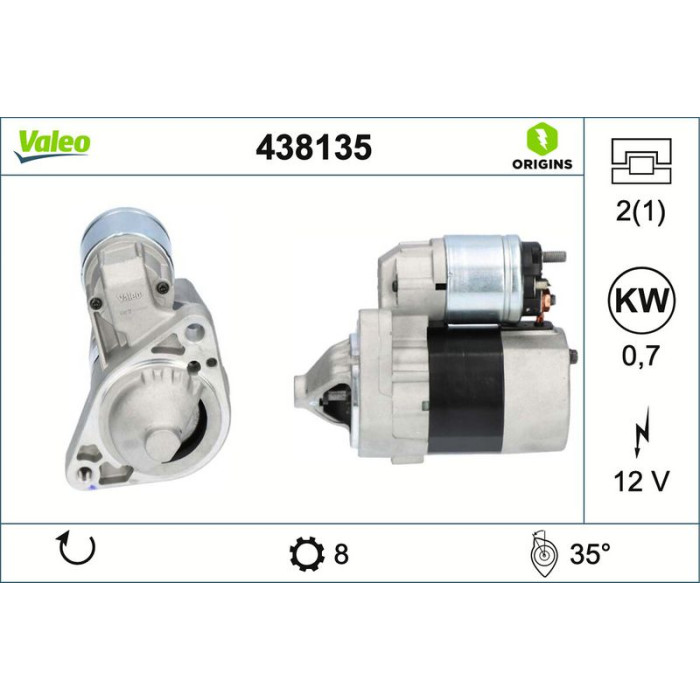 Valeo 438135 Starter ORIGINS - NEW O.E. TECHNOLOGIE Valeo 438135 Starter ORIGINS - NEW O.E. TECHNOLOGIE