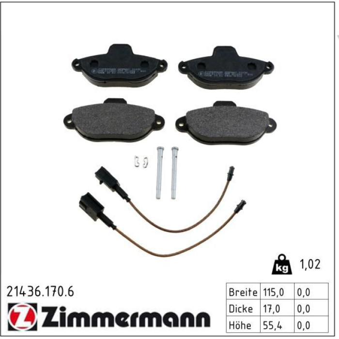 Zimmermann 21436.170.6 Bremsbelagsatz, Scheibenbremse Zimmermann 21436.170.6 Bremsbelagsatz, Scheibenbremse