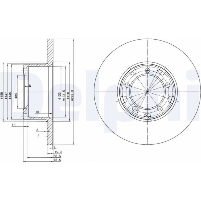 Delphi BG2265 Bremsscheibe Delphi BG2265 Bremsscheibe