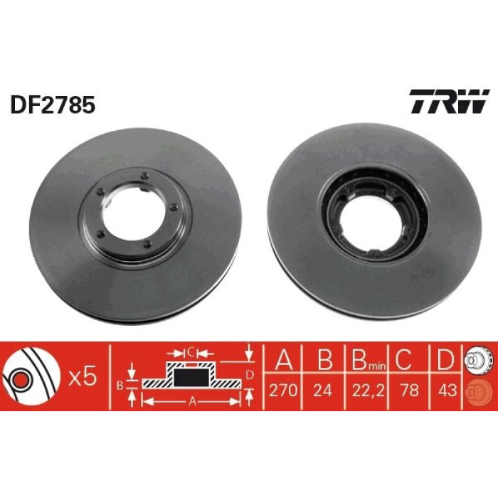 TRW DF2785 Bremsscheibe TRW DF2785 Bremsscheibe
