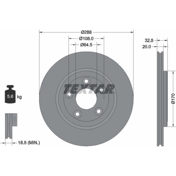 Textar 92099100 Bremsscheibe Textar 92099100 Bremsscheibe