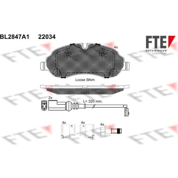 FTE 9011023 Bremsbelagsatz, Scheibenbremse FTE 9011023 Bremsbelagsatz, Scheibenbremse