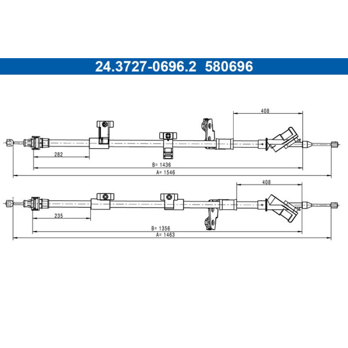 ATE 24.3727-0696.2 Seilzug, Feststellbremse ATE 24.3727-0696.2 Seilzug, Feststellbremse