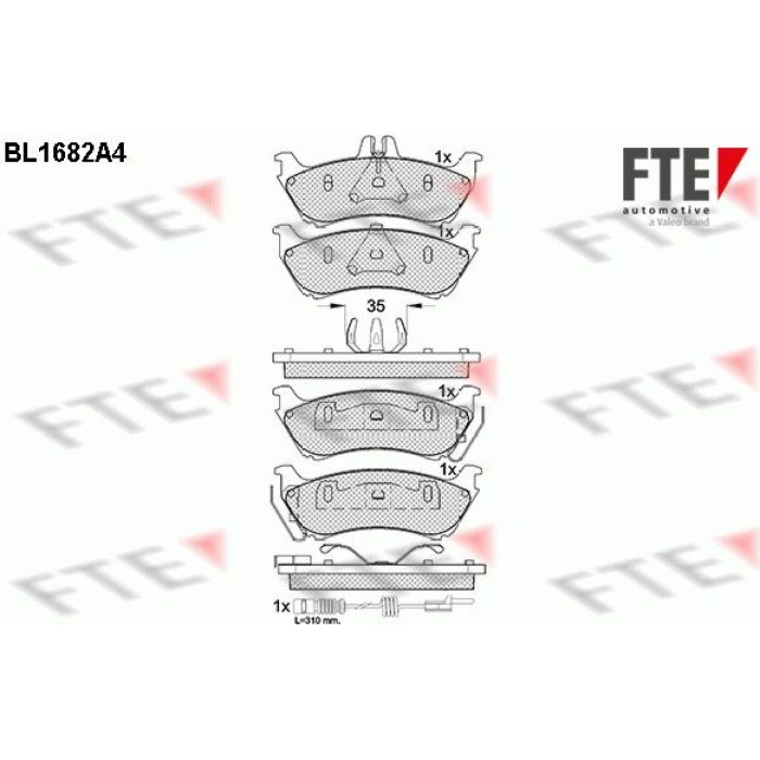 FTE 9010292 Bremsbelagsatz, Scheibenbremse