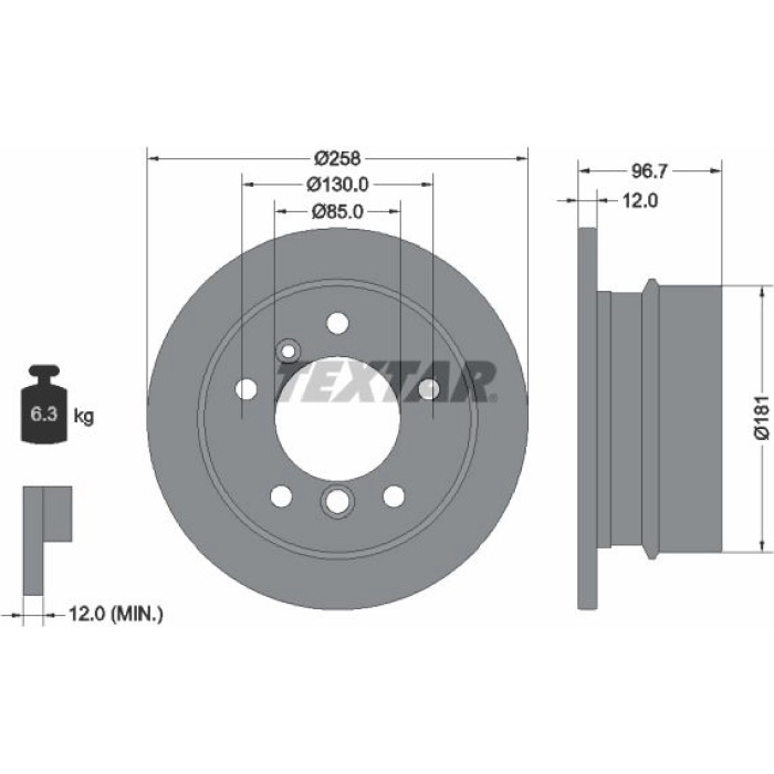 Textar 92137503 Bremsscheibe PRO Textar 92137503 Bremsscheibe PRO