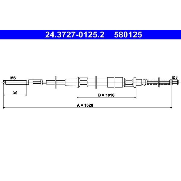 ATE 24.3727-0125.2 Seilzug, Feststellbremse ATE 24.3727-0125.2 Seilzug, Feststellbremse