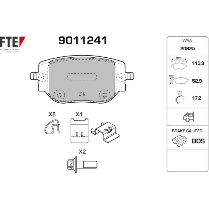FTE 9011241 Bremsbelagsatz, Scheibenbremse FTE 9011241 Bremsbelagsatz, Scheibenbremse