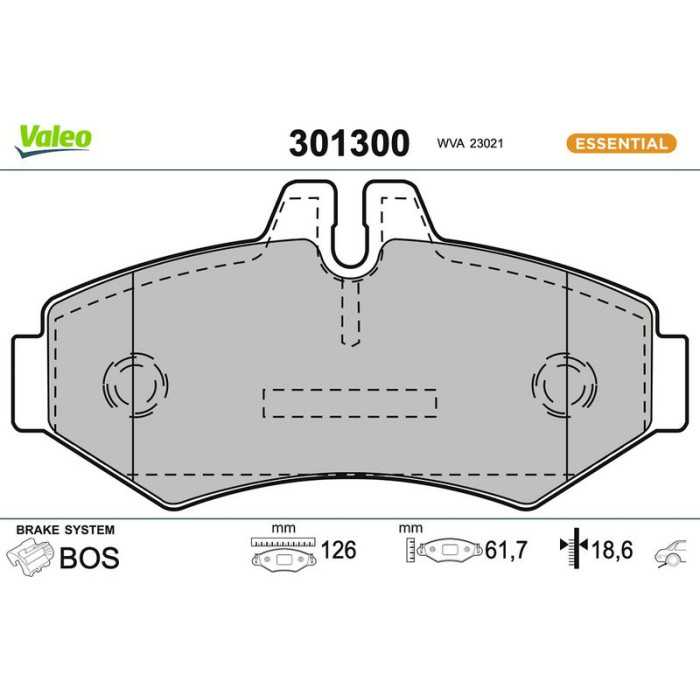 Valeo 301300 Bremsbelagsatz, Scheibenbremse ESSENTIAL Valeo 301300 Bremsbelagsatz, Scheibenbremse ESSENTIAL