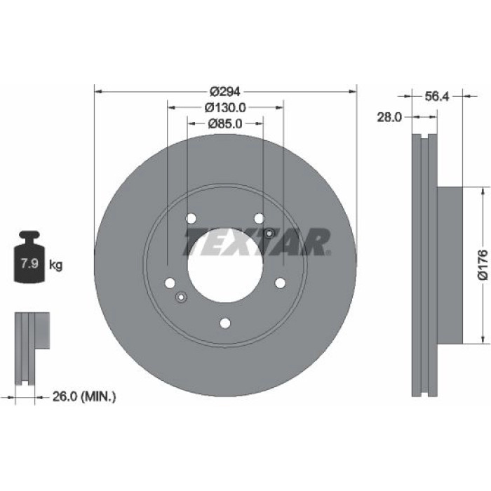 Textar 92203203 Bremsscheibe PRO