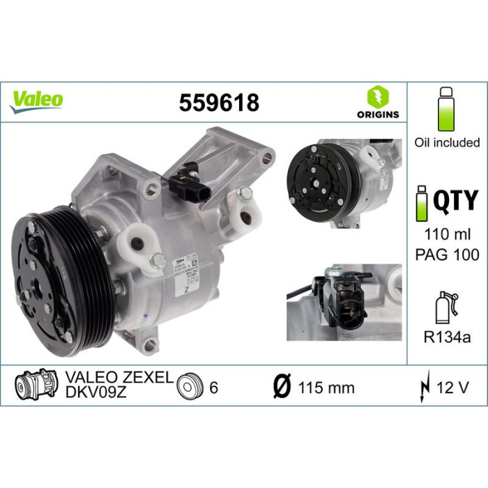 Valeo 559618 Kompressor, Klimaanlage ORIGINS - NEW O.E. TECHNOLOGIE