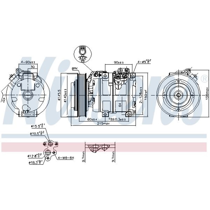 Nissens 890166 Kompressor, Klimaanlage FIRST FIT