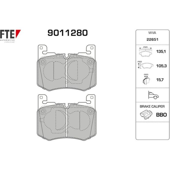 FTE 9011280 Bremsbelagsatz, Scheibenbremse FTE 9011280 Bremsbelagsatz, Scheibenbremse