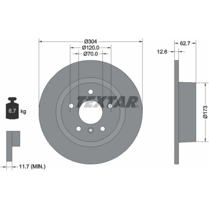 Textar 92095200 Bremsscheibe Textar 92095200 Bremsscheibe