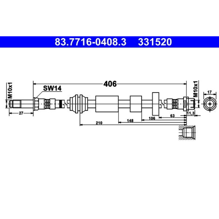 ATE 83.7716-0408.3 Bremsschlauch
