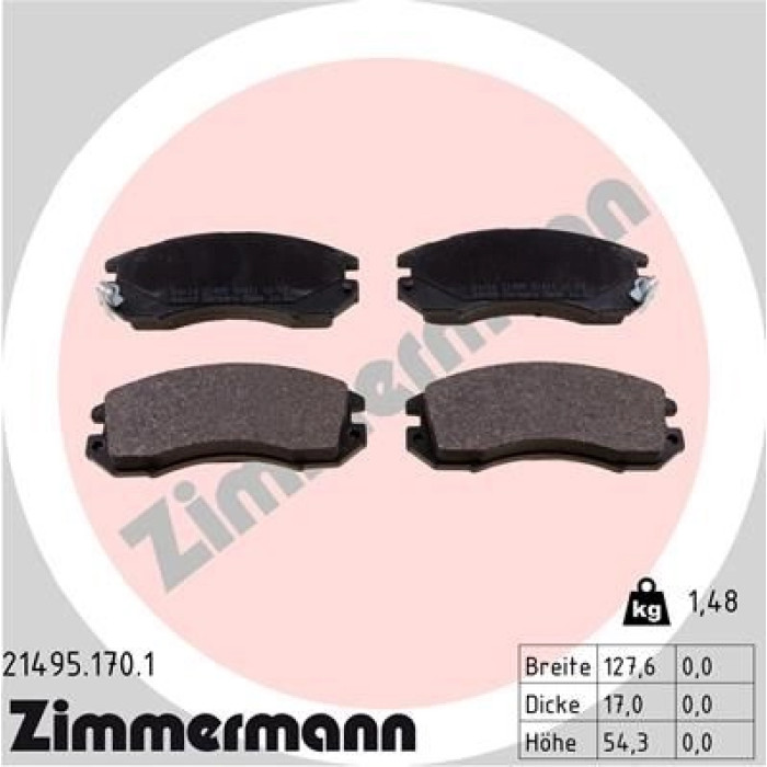 Zimmermann 21495.170.1 Bremsbelagsatz, Scheibenbremse