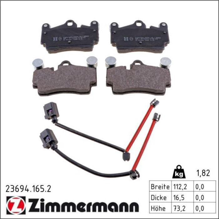 Zimmermann 23694.165.2 Bremsbelagsatz, Scheibenbremse Zimmermann 23694.165.2 Bremsbelagsatz, Scheibenbremse