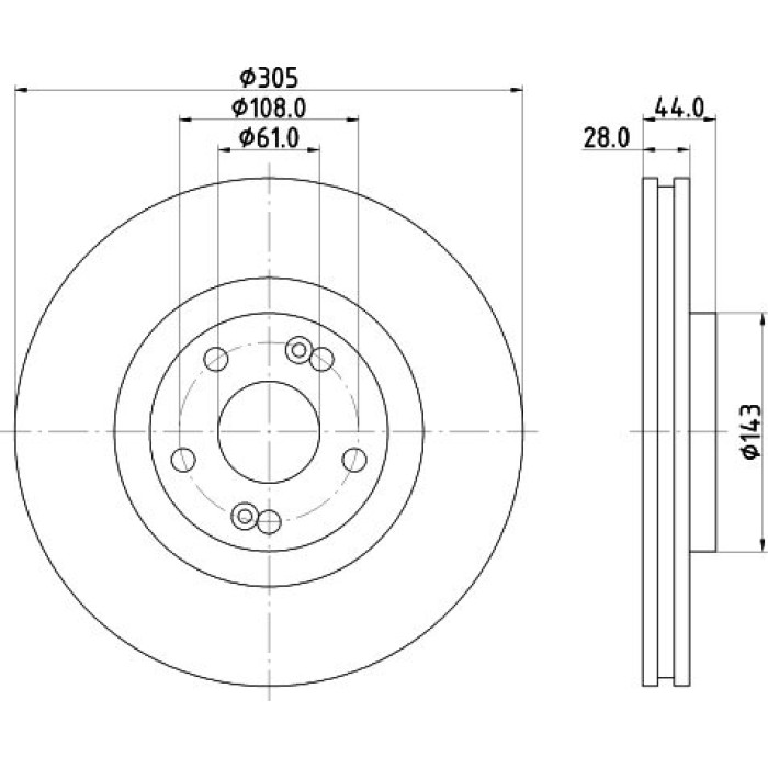 Hella 8DD 355 108-461 Bremsscheibe Hella 8DD 355 108-461 Bremsscheibe