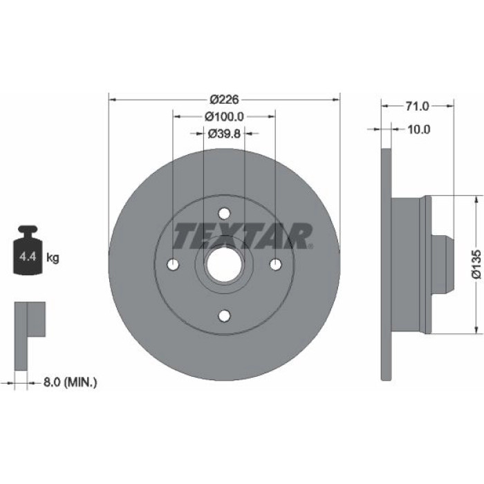 Textar 92041803 Bremsscheibe PRO Textar 92041803 Bremsscheibe PRO
