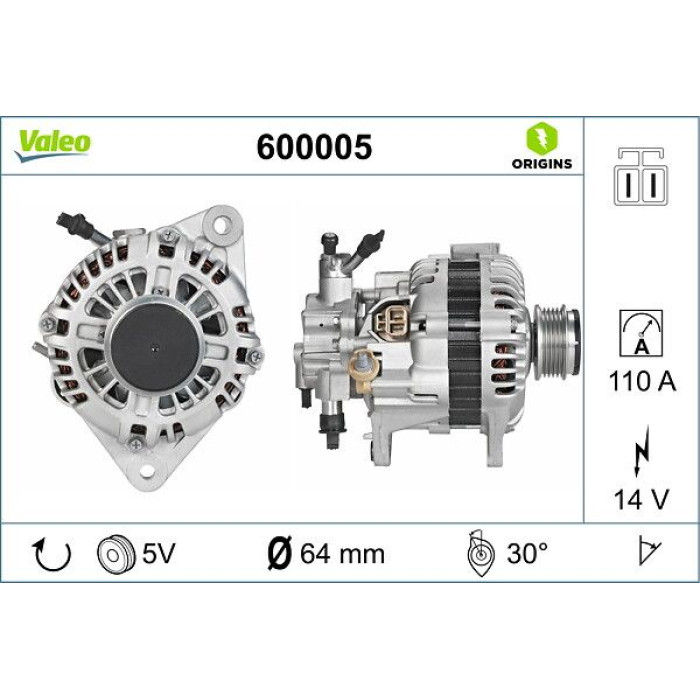 Valeo 600005 Generator ORIGINS - NEW O.E. TECHNOLOGIE Valeo 600005 Generator ORIGINS - NEW O.E. TECHNOLOGIE