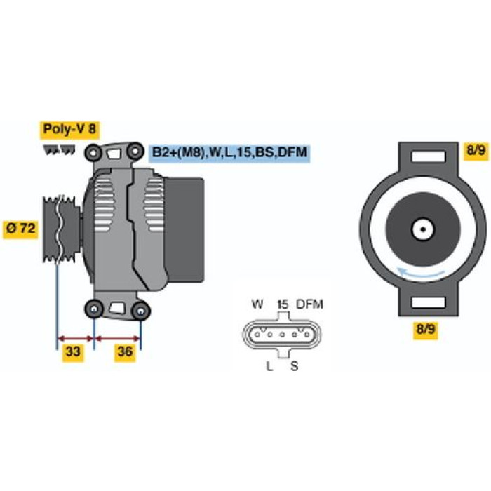 BOSCH 0 124 655 026 Generator