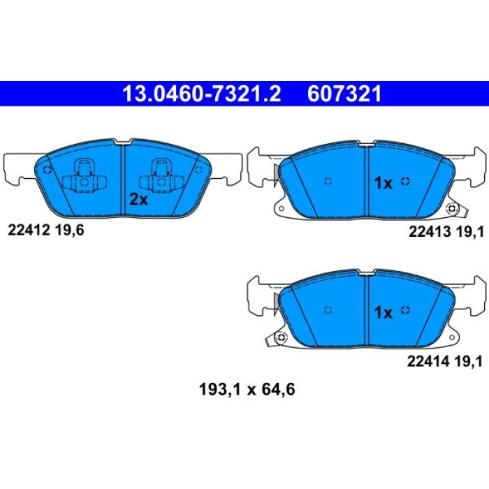 ATE 13.0460-7321.2 Bremsbelagsatz, Scheibenbremse ATE 13.0460-7321.2 Bremsbelagsatz, Scheibenbremse