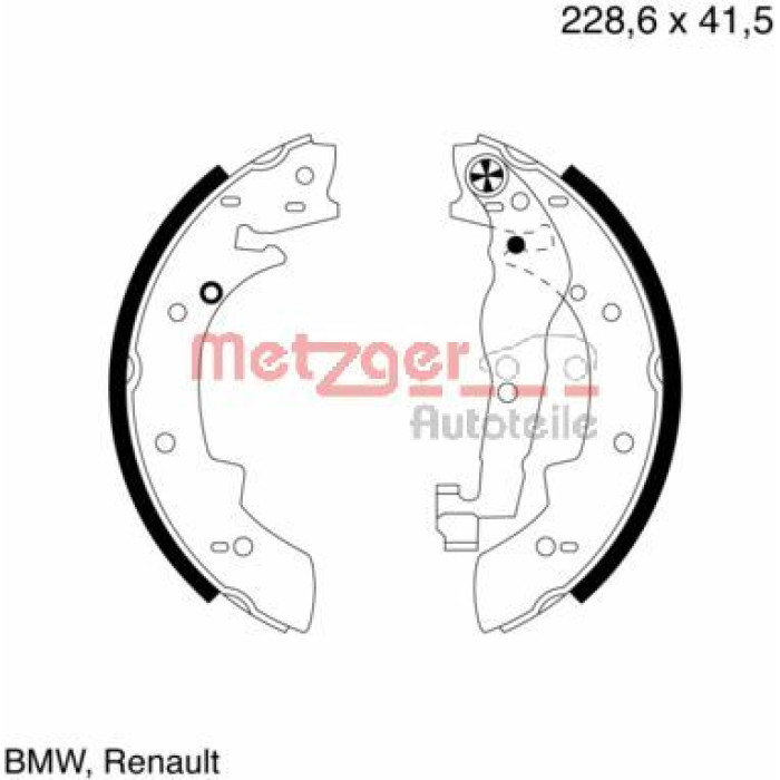 Metzger MG 400 Bremsbackensatz Metzger MG 400 Bremsbackensatz