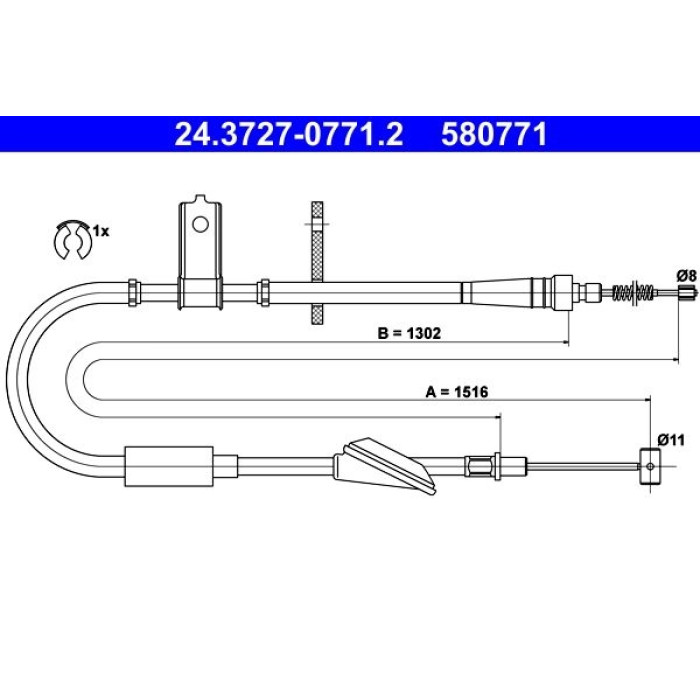 ATE 24.3727-0771.2 Seilzug, Feststellbremse ATE 24.3727-0771.2 Seilzug, Feststellbremse