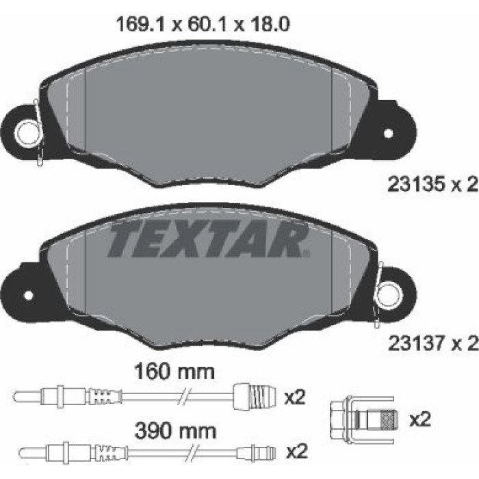 Textar 2313503 Bremsbelagsatz, Scheibenbremse Q+