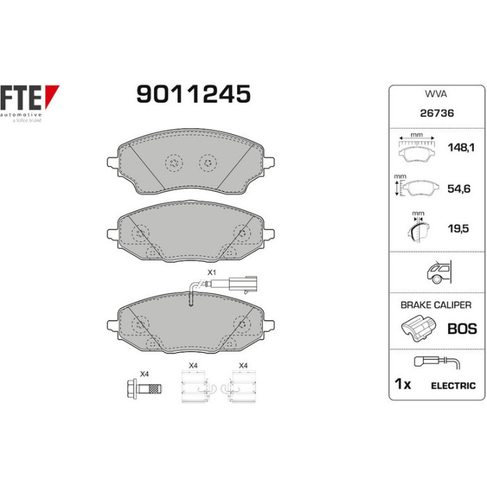 FTE 9011245 Bremsbelagsatz, Scheibenbremse FTE 9011245 Bremsbelagsatz, Scheibenbremse