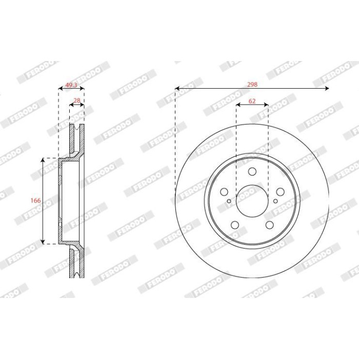 Ferodo DDF2852C Bremsscheibe PREMIER Ferodo DDF2852C Bremsscheibe PREMIER