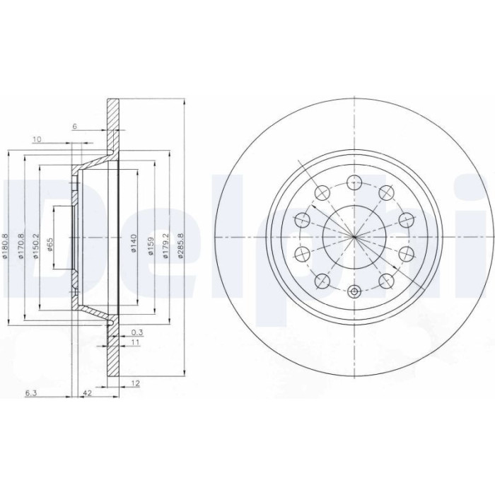 Delphi BG3954C Bremsscheibe Delphi BG3954C Bremsscheibe