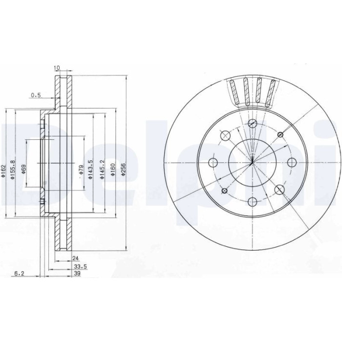 Delphi BG3401 Bremsscheibe