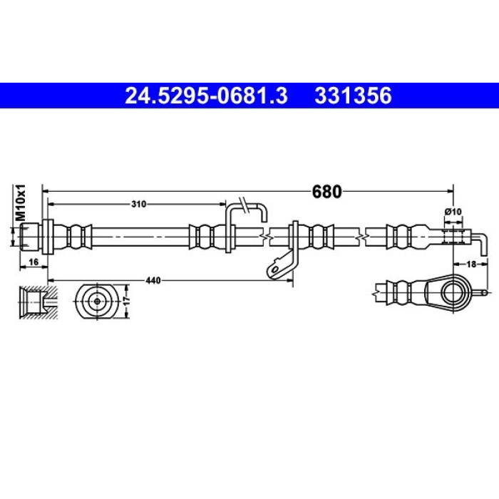 ATE 24.5295-0681.3 Bremsschlauch ATE 24.5295-0681.3 Bremsschlauch
