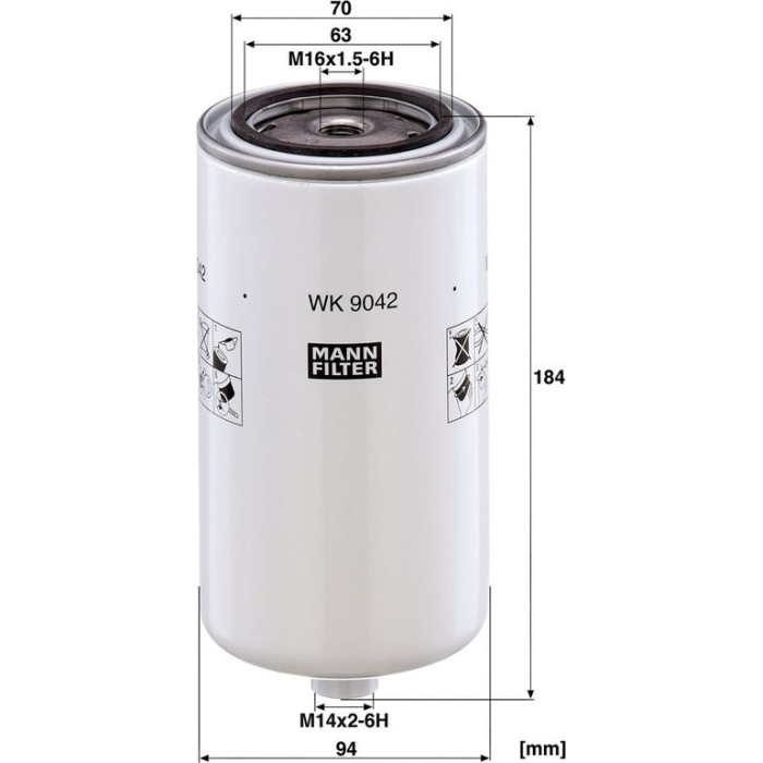 Mann-Filter WK 9042 X Kraftstofffilter Mann-Filter WK 9042 X Kraftstofffilter
