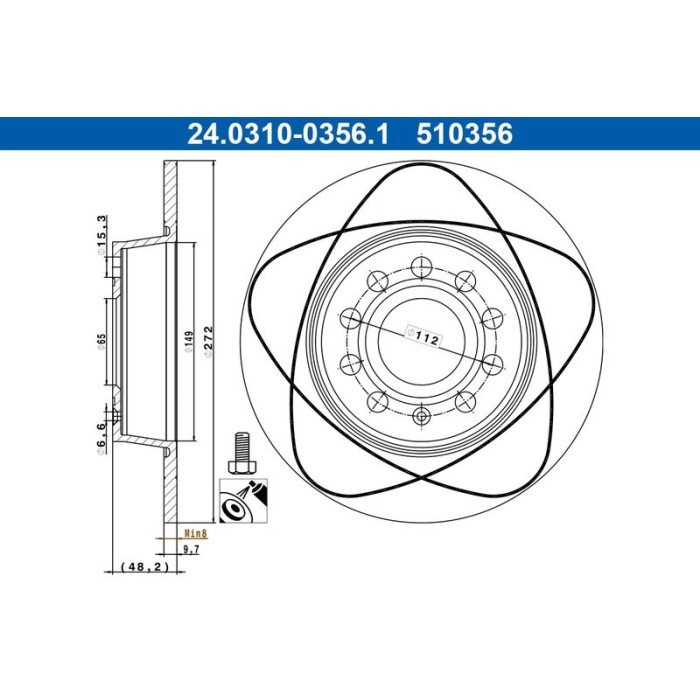 ATE 24.0310-0356.1 Bremsscheibe PowerDisc ATE 24.0310-0356.1 Bremsscheibe PowerDisc