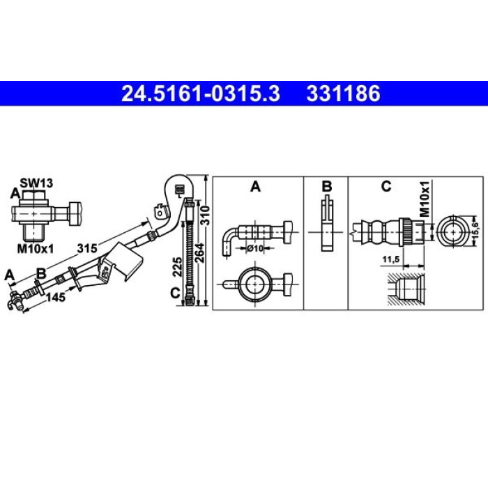 ATE 24.5161-0315.3 Bremsschlauch