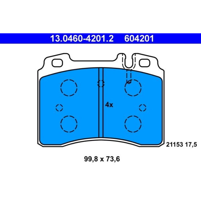 ATE 13.0460-4201.2 Bremsbelagsatz, Scheibenbremse