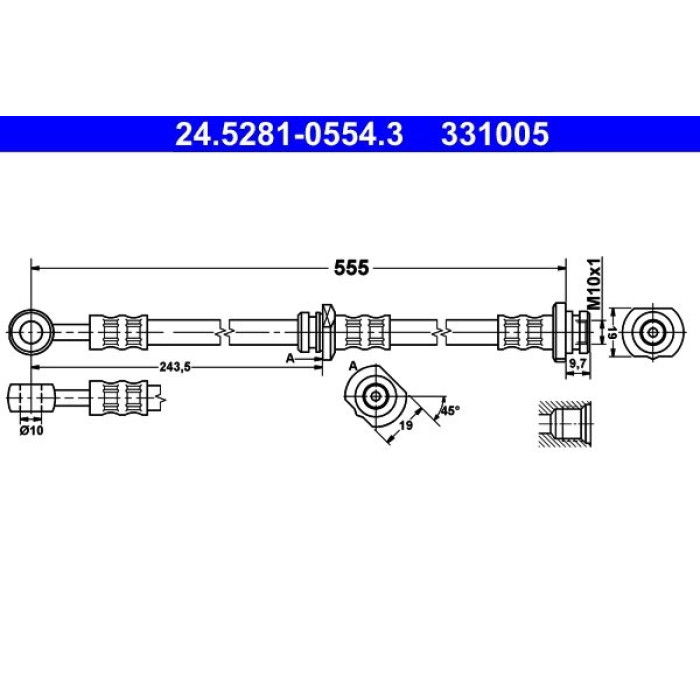 ATE 24.5281-0554.3 Bremsschlauch ATE 24.5281-0554.3 Bremsschlauch