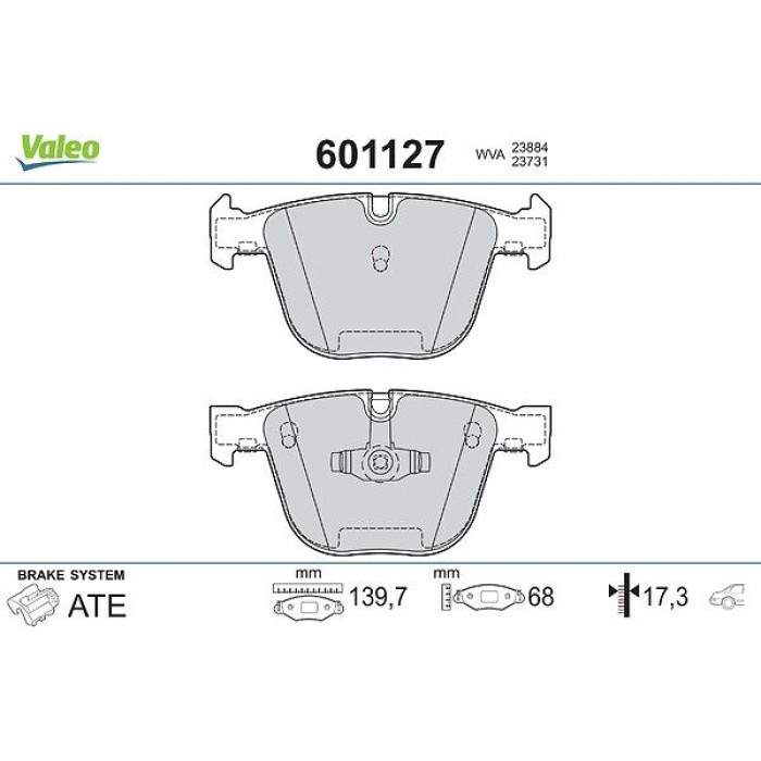Valeo 601127 Bremsbelagsatz, Scheibenbremse