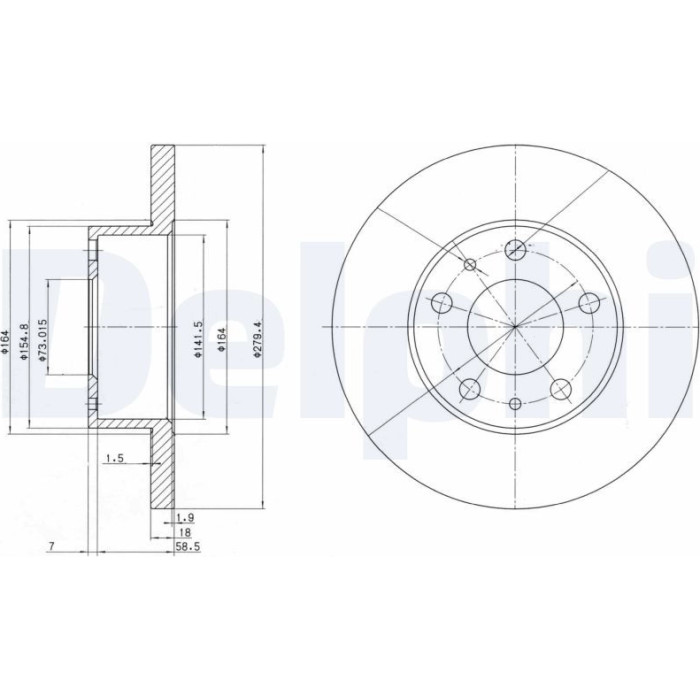 Delphi BG2845 Bremsscheibe