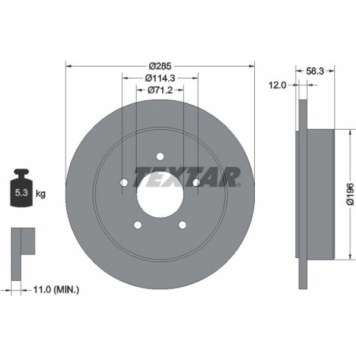 Textar 92169100 Bremsscheibe Textar 92169100 Bremsscheibe