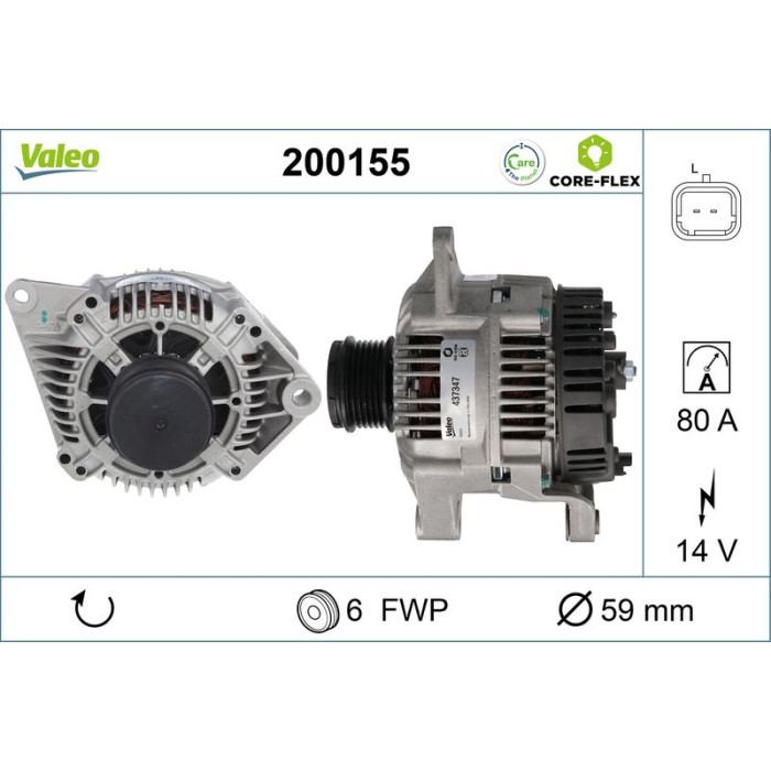 Valeo 200155 Generator CORE-FLEX Valeo 200155 Generator CORE-FLEX