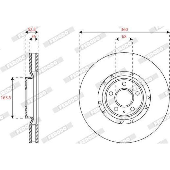 Ferodo DDF2774LC-1 Bremsscheibe PREMIER Ferodo DDF2774LC-1 Bremsscheibe PREMIER