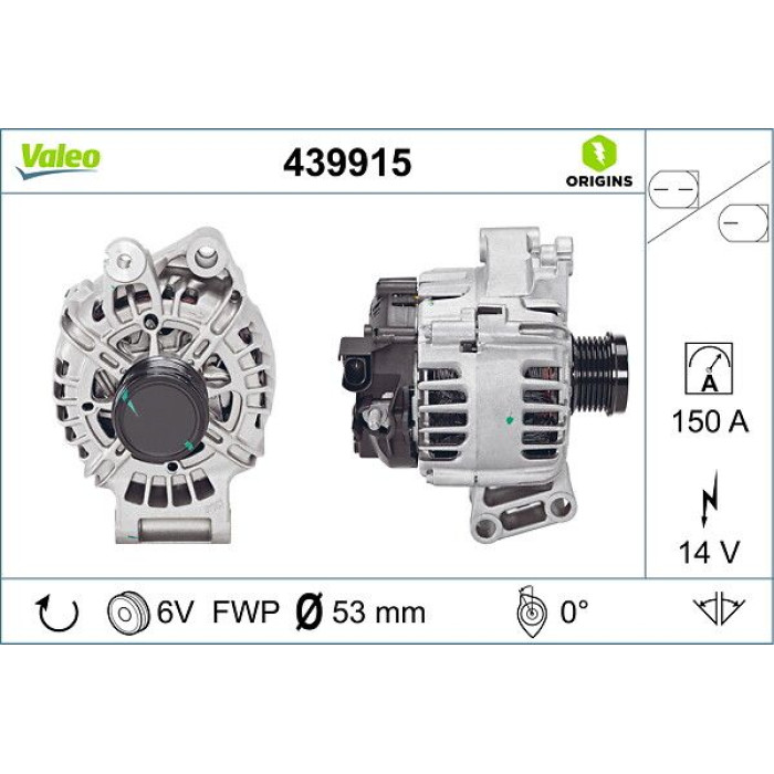 Valeo 439915 Generator ORIGINS - NEW O.E. TECHNOLOGIE Valeo 439915 Generator ORIGINS - NEW O.E. TECHNOLOGIE