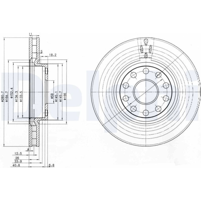 Delphi BG3078 Bremsscheibe Delphi BG3078 Bremsscheibe