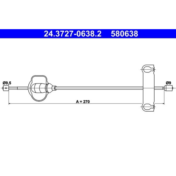ATE 24.3727-0638.2 Seilzug, Feststellbremse ATE 24.3727-0638.2 Seilzug, Feststellbremse