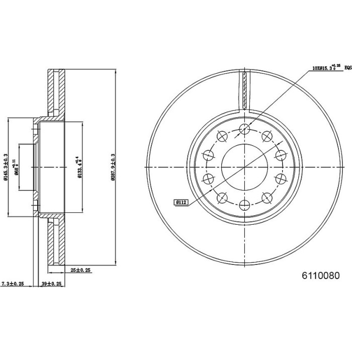 Metzger 6110080 Bremsscheibe