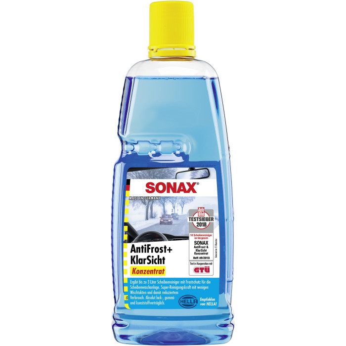 SONAX 03323000 Frostschutz, Scheibenreinigungsanlage 1000ml Konzentrat AntiFrost+KlarSicht Citrus